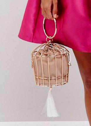 Распродажа необычная сумочка asos клатч в виде птичьей клетки