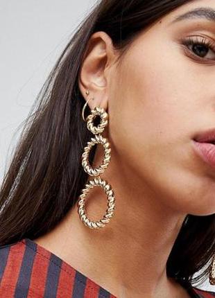Распродажа серьги river island золотые эффектные