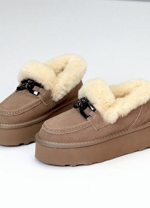 Угги лоферы замш женские