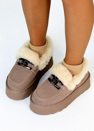 Угги лоферы замш женские