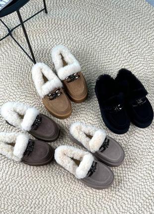 Угги лоферы замш женские