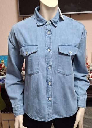 Шикарна джинсова сорочка синього кольору denim miss selfridge made in india з биркою