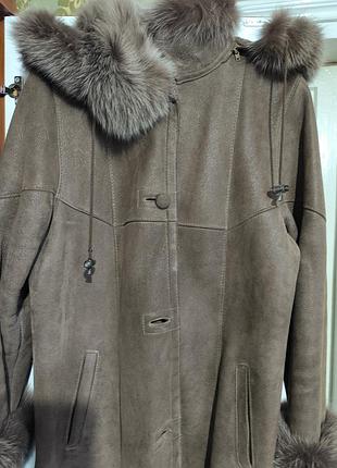 Якісна дублянка натуральний песець енот