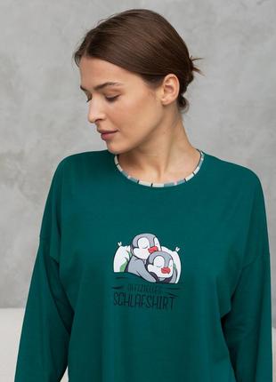 Женский комплект с брюками в клетку - спящие пингвины - offizielles schlafshirt3 фото