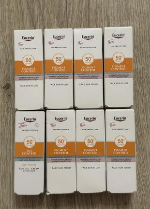 Распродажа! флюид солнцезащитный eucerin sun pigment control для лица против гиперпигментации, spf 50