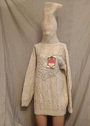 Vintage stories. neel kamal. з натуральной шерсти+мохер wool вязаный  свитер узорный винтаж стиль.