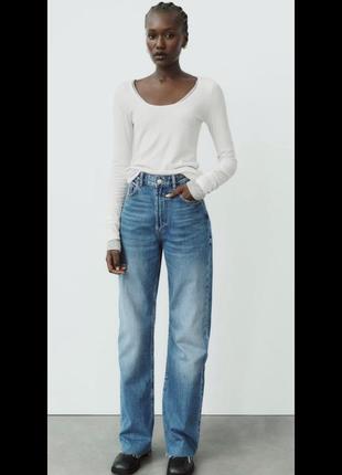 Джинсы zara wide leg, топовые джинсы, модные джинсы зара