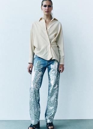 Zara рубашка в клетку оверсайз