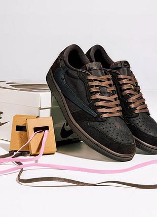 Кроссовки jordan 1 low travis scott “velvet brown”
