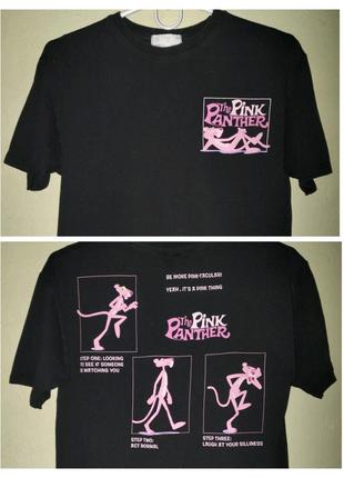 Футболка черная розовая пантера мерч the pink panther женская
