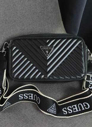 Нова чорна сумка крос боді у стилі guess