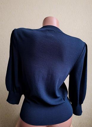 Джемпер рукава 3/4, буфи. пуловер. синій, морська хвиля. 2