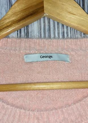 Ніжно-рожевий пухнастий светр у зимовому стилі george #35315 фото