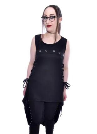 Готическое платье сундука poizen industries декорировано кружевом и люверсами