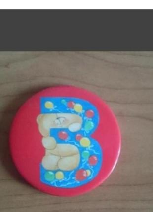 Значок винтаж. 3 года teddy