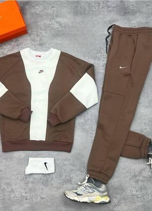 ❄️зима❄️ мужской спортивный костюм на флисе, комплект nike, свитшот + штаны