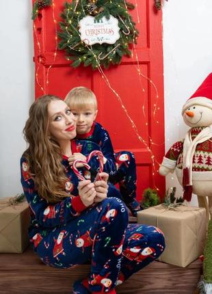 Теплая женская пижама велсофт family look2 фото