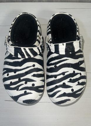 Женские кроксы crocs оригинал classic zebra animal print размер 37 (24 см)