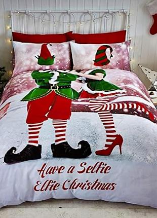 Шикарный хлопковый набор постельного белья с ельфами в обнимку catherine lansfield (англия)