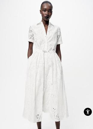 Сукня плаття платтячко прошва міді зара zara m