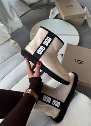 Женские угги ugg classic mini clear beige premium