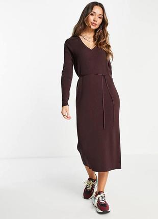 Шикарное длинное платье шоколадного цвета asos