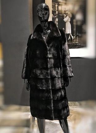 Норковая шуба поперечка снежная королева.