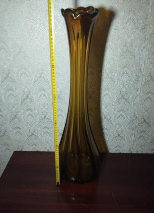 Ваза гутное стекло чехословакия