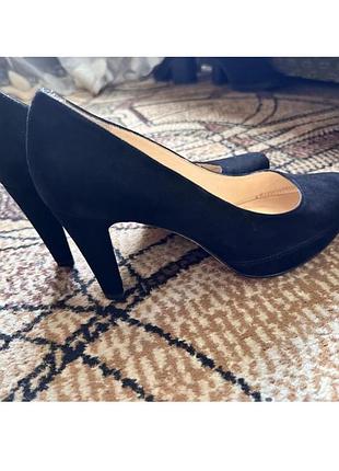 Туфлі замшеві натуральна шкіра 40 р. чорні