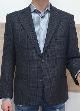 Roy robson - m - 50 - short - кашемір - сірий у клітинку - піджак німецького бренду п50 чоловічий
