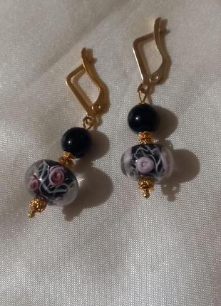 Серьги, муранское стекло