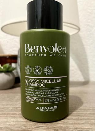 Оригінал alfaparf NASZYJNIK benvoleo glossy micellar shampoo — міцелярний шампунь для тьмяного волосся💚