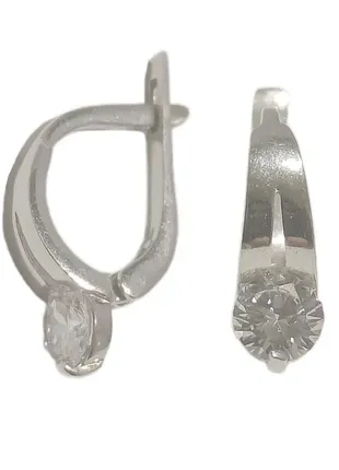 Срібні сережки джайв з фіанітом 5881-р