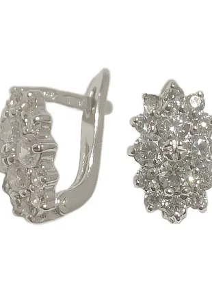 Срібні сережки мерехтіння з фіанітом 5578-р