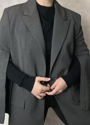 Оверсайз пиджак с рукавами на пуговицах zara размер м структурированный минимализм