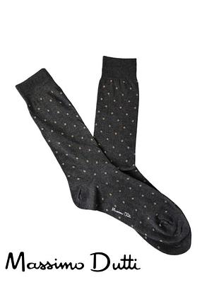Massimo dutti мужские хлопковые высокие носки в горошек