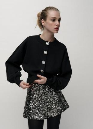 Кардиган жіночий чорний трикотажний zara new