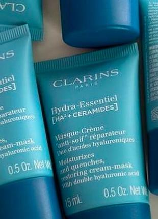 Восстанавливающая крем-маска для лица clarins hydra-essentiel ha2+ ceramides restoring cream-mask