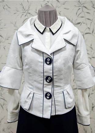 Дизайнерский короткий жакет с рукавом 3/4 ✂️naracamicie, italy 📍размер m-l