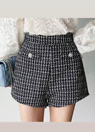 Твидовые стильные шорты miss selfridge