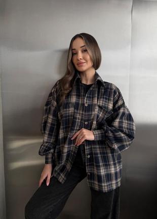 Рубашка женская оверсайз в клетку