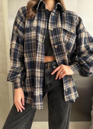Рубашка женская оверсайз в клетку