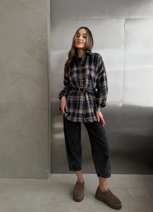 Рубашка женская оверсайз в клетку