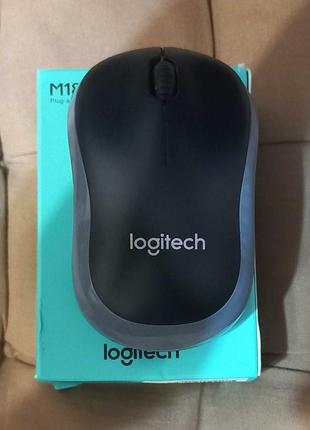 Мышь logitech m185 черно-серый