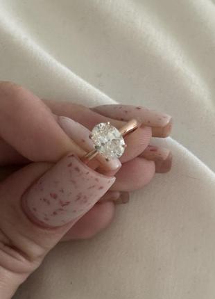 Кольцо серебро с позолотой цирконий