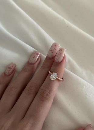 Кольцо серебро с позолотой цирконий