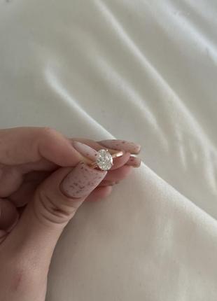 Кольцо серебро с позолотой цирконий