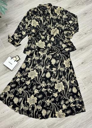 Атласний комплект з квітковим принтом marks & spencer m&s collection