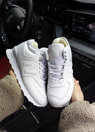 Зимові жіночі кросівки new balance 574 білі