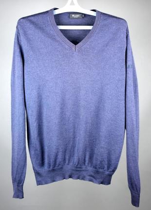 Maerz virgin wool чоловічий светр синій вовняний розмір l xl